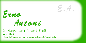 erno antoni business card
